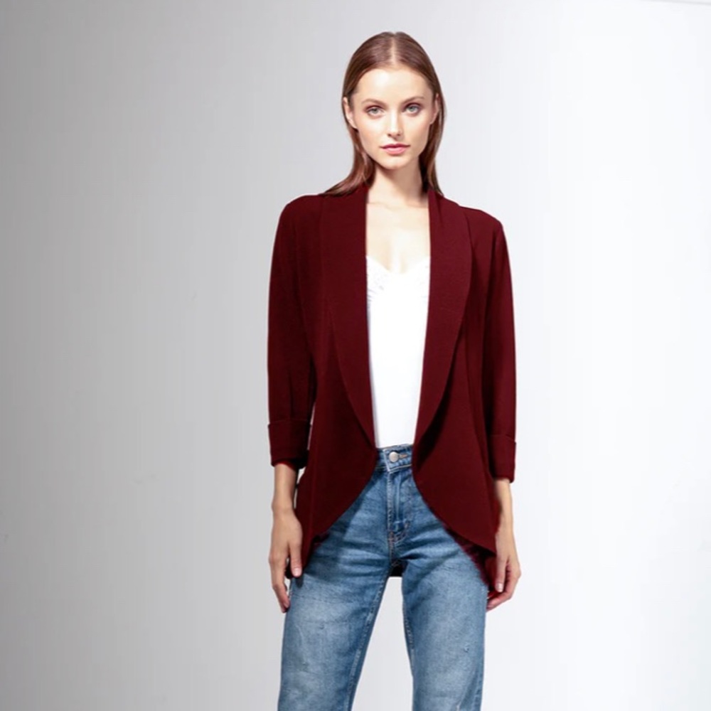 French Mauve Melanie Shawl Knit Jacket